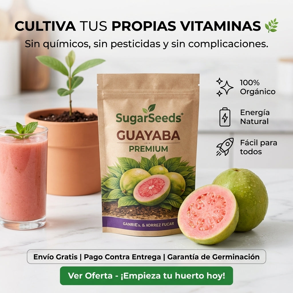 Semillas de Guayaba Premium – Cultiva en Casa Frutos Dulces, Naturales y de Fácil Crecimiento
