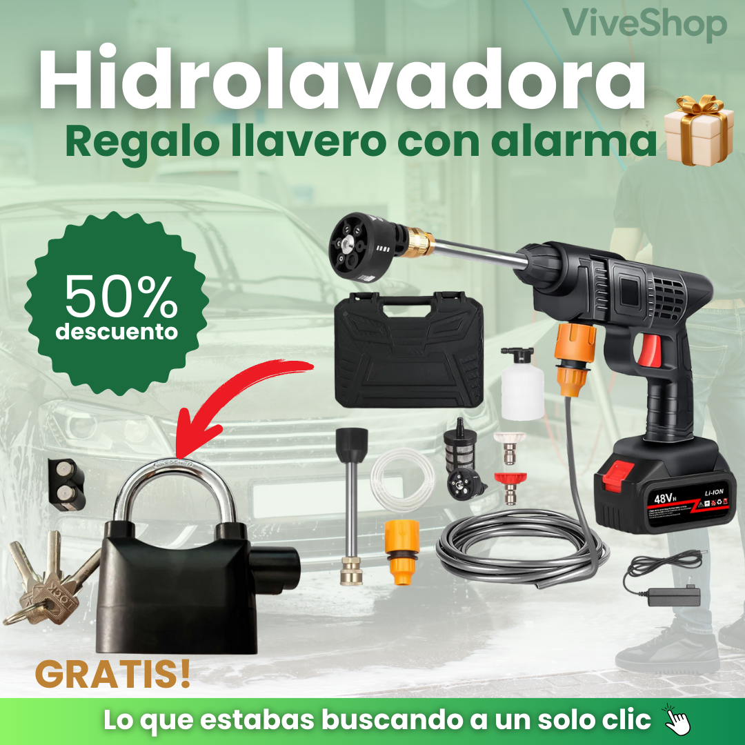PowerWash 48V - elimina la mugre en 3 minutos + candado con alarma