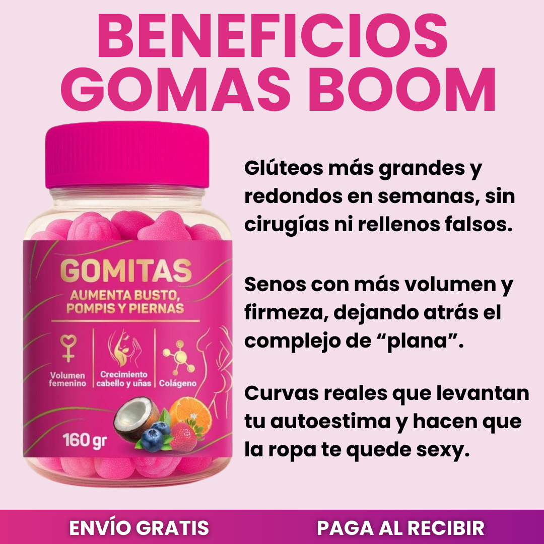Gomas Boom- Aumenta tus glúteos, senos y recupera tu autoestima 🍑.