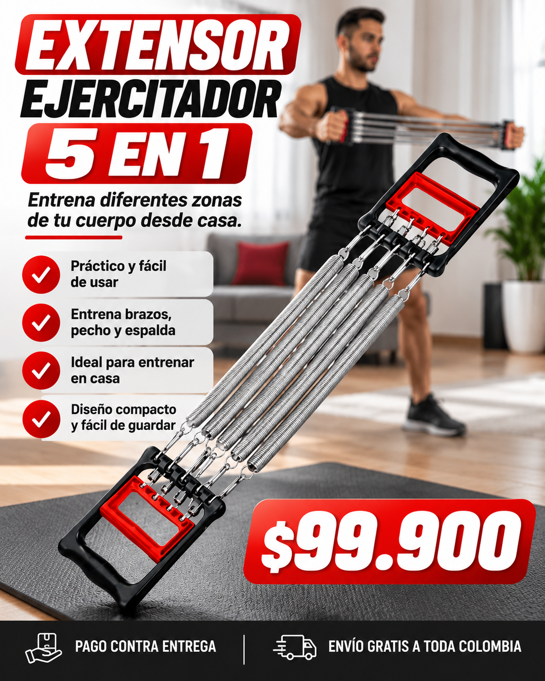 Extensor Ejercitador 5 En 1