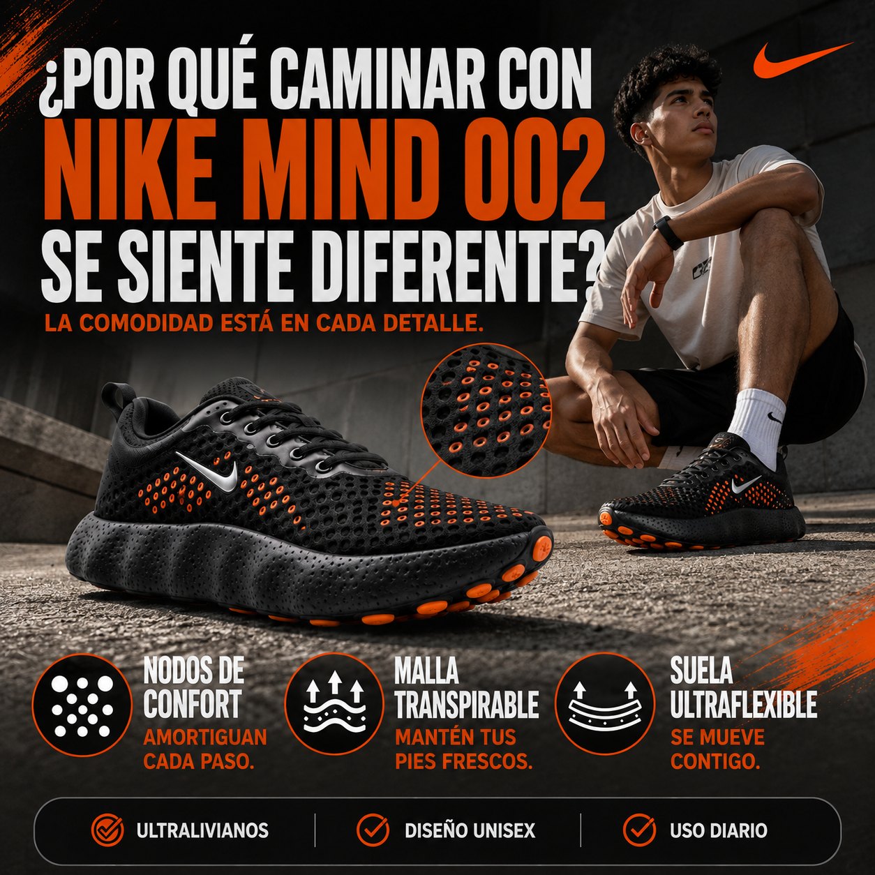 Nike Mind 002: Camina sin estrés desde el primer paso