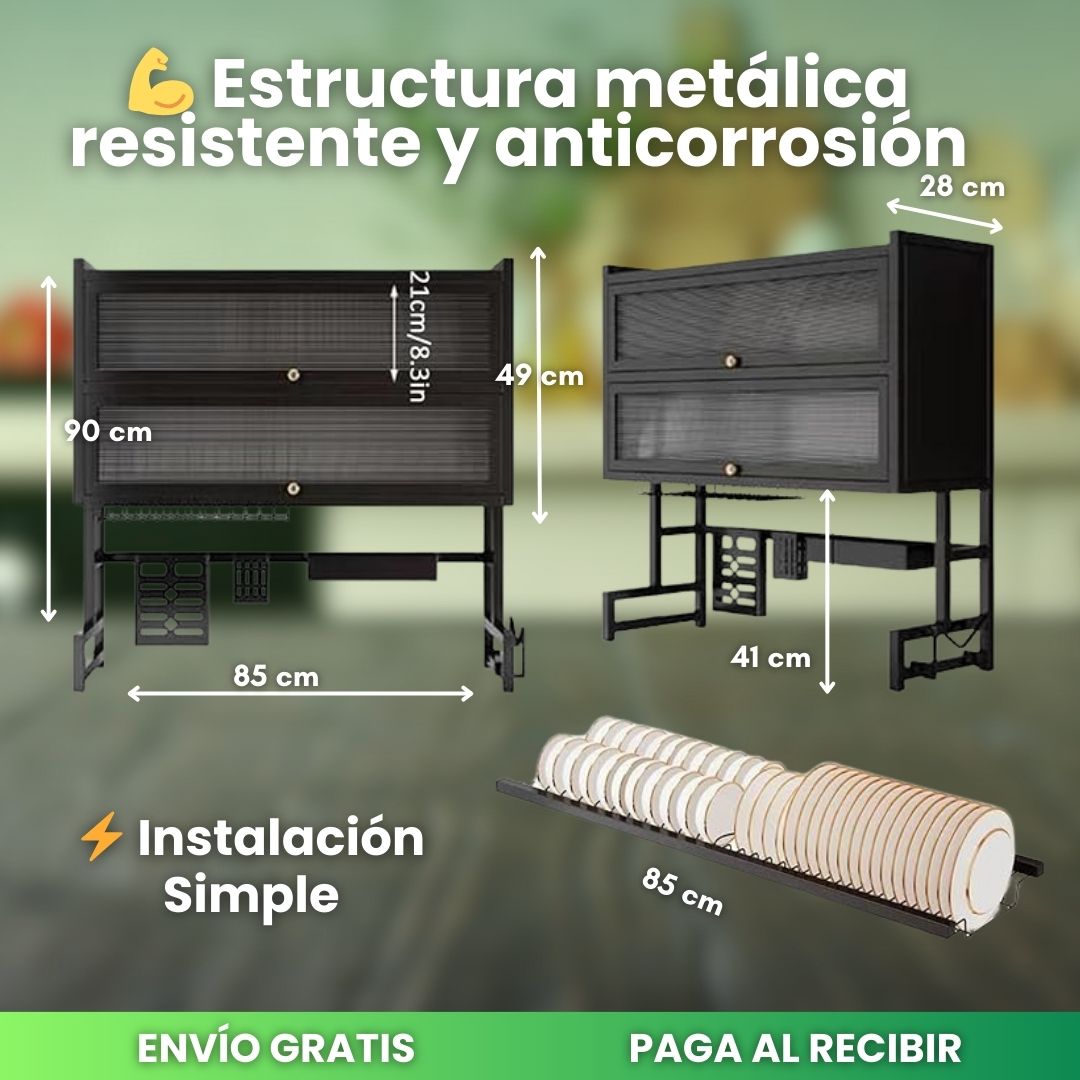 Platera de 2 pisos con Tapa - ✨ Diseño elegante + cero polvo + gran capacidad