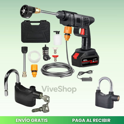 PowerWash 48V - elimina la mugre en 3 minutos + candado con alarma